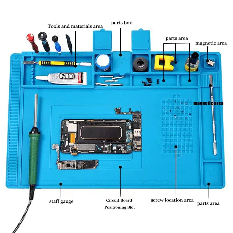 Alas Solder Silikon Anti Stati - Diy Electronics Workstation ulasan dan harga